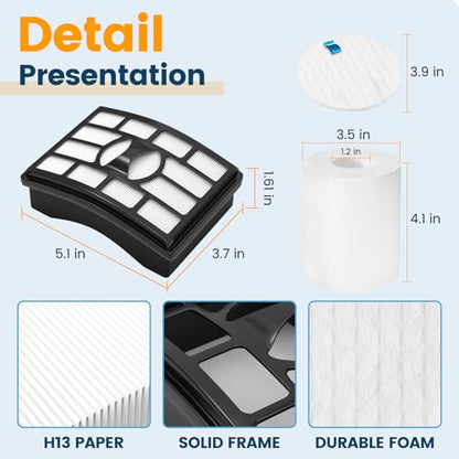 4 Foam & Felt NV501 Vacuum Filters Replacement for Shark Rotator Lift-Away - style: 4 Foam & Felt Filters