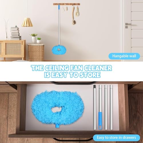 Eunice 2 Ceiling Fan Cleaner Dusters with 1 Extension Pole, Blue 4.2FT - color: Blue2, size: 4.2FT