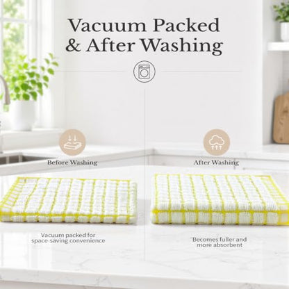 Homaxy 8 Pack Terry Kitchen Dish Cloths, 12"x12", Blue/Yellow/Red/Green - color: Blue/Yellow/Red/Green, size: 12 x 12 - 8 Pack