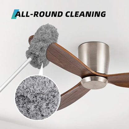 DRQ Ceiling Fan Cleaner Duster with 13-48 in Extension Pole, Grey - color: Gray, size: 13-48 Inch