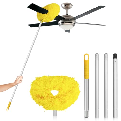 FONUNO Ceiling Fan Cleaner Duster High Ceiling Extended Fan Blade Cleaner - color: Yellow