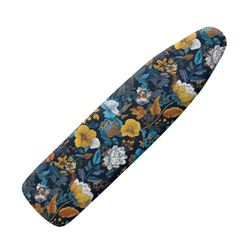 Hippie Flower Print Iron Board Cover 15x54 Inch Ironing Protector for Ironing Board Applicable Standard Size Resist Scorching and Staining - color: Blue - Hippie Flower
