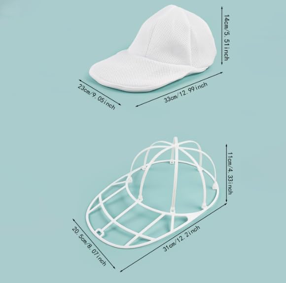 Hat Washer Cage, Multi-Functional Cap Care Bag: Say Goodbye to Flat Brims, Travel-Friendly, Ball Cap Washer Frame for Flat & Curved Hats.1-Pack White - color: White, size: 1pcs