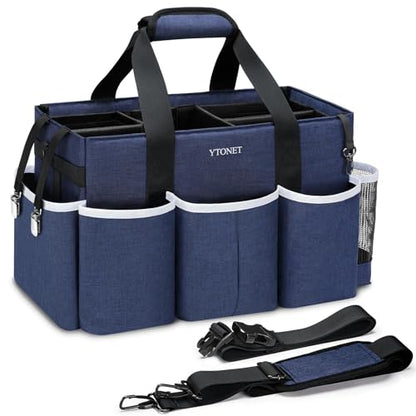 Ytonet Wearable Cleaning Caddy Bag, Large Cleaning Supplies Organizer, Blue - color: Blue, size: Large