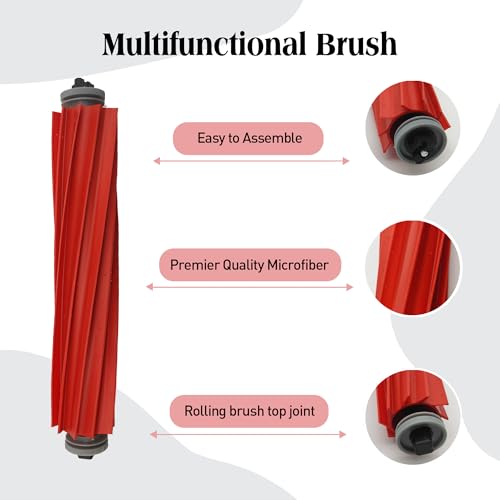 Replacement Kit Compatible with Roborock QV 35A/35S Robot Vacuum Cleaner.1Rubber Main Brush,4Mop Pads,3Filters,4Side Brush,6Dust Bag,1Cleaning Brush,1Screwdriver.