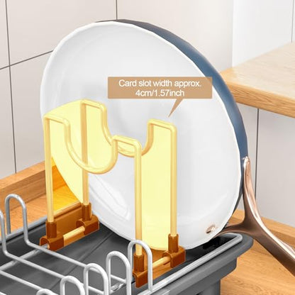 Compact Dish Drying Rack with Utensil Holder – Small Countertop Dish Drainer with 360° Rotating Drain Spout, Stainless Steel Dish Rack for Kitchen Sink, Space-Saving Design for Small Kitchen , Grey - color: Gray