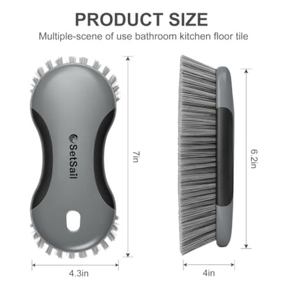 SetSail Multi-Purpose Scrub Brush of 2 Pack, Black Grey - color: Black Grey