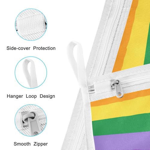 Mesh Laundry Bags Lingerie Bags for Washing Delicates 2 PCS Durable Wash Bag with Zipper Small and Medium Washable Vibrant Colorful Stripes - color: Vibrant Colorful Stripes