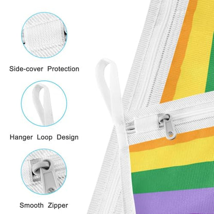 Mesh Laundry Bags Lingerie Bags for Washing Delicates 2 PCS Durable Wash Bag with Zipper Small and Medium Washable Vibrant Colorful Stripes - color: Vibrant Colorful Stripes