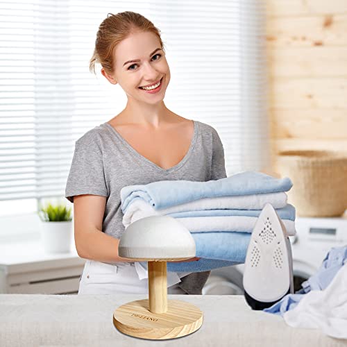 Tailors Ironing Board with Pine Wood Base, Cotton Cover Tailors Point Press Clapper - Protects Garments, Multi Pressing Board for Anywhere You Want - Seams, Collars, Cuffs, Points, Hems - color: White