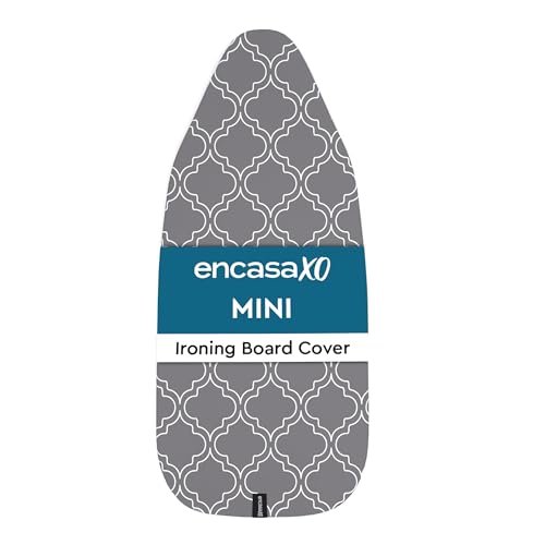 Encasa XO Ironing Board Cover and Pad 28"x12" Mini, Thick Felt - color: Grey Tiles, size: Mini (28"x12")