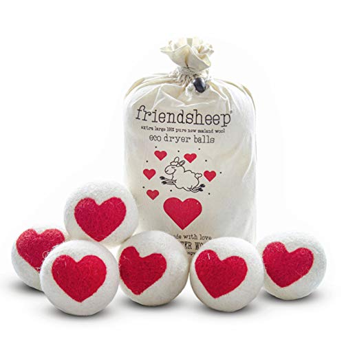 Friendsheep Wool Dryer Balls, Organic Reusable Fabric Softener Alternative for Laundry, Handmade, Fair Trade, Hypoallergenic, Eco-Friendly, Plastic-Free (6 Pack XL – One Love) - color: One Love, size: 1 Count (Pack of 6)