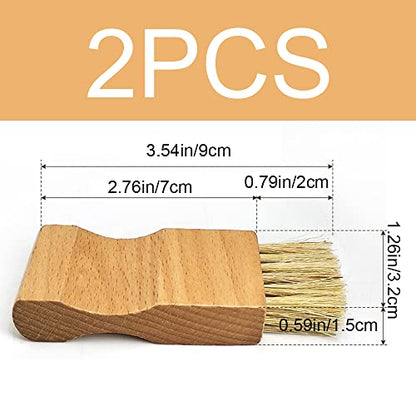 2 Pcs Shoe Polish Applicator Brushes Small Shoe Cleaning Brushes Wooden Handle Shine Shoes Brushes for Leather Boots Shoes Bags