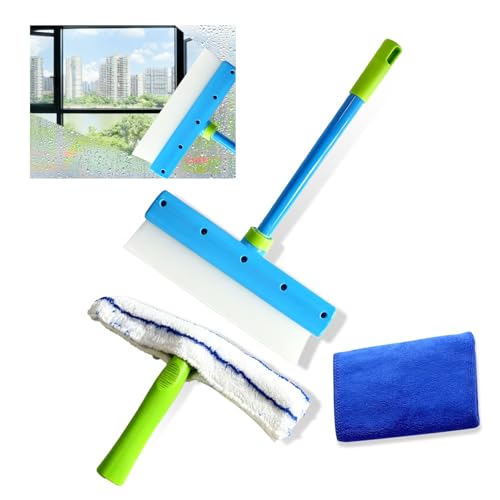Silicone Window Squeegee,3-in-1 Glass Cleaning Tool