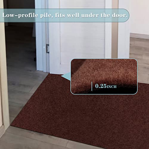 Runner Rug 2FT x 6FT, AYOHA 2'-82' Utility Carpet Runner for Entryway Hallway Aisles Balcony Garages, Area Rugs with Non-Slip Rubber Backing, Chocolate Brown (Available Custom Sizes)