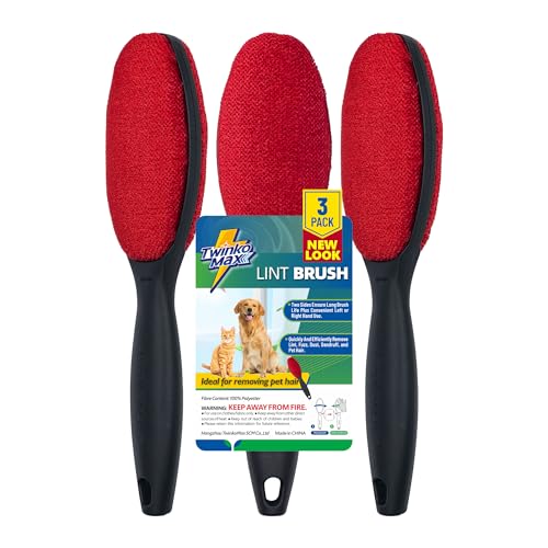 Twinko Max Lint Brush for Pet Hair, Reusable Lint Remover for Clothes - color: 3 Pack