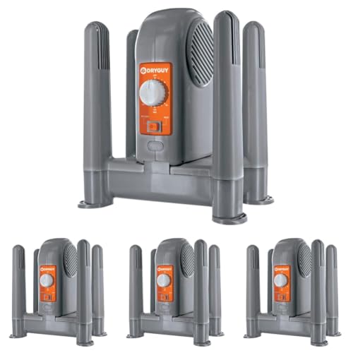 DryGuy Shoe,Boot,Garment & Gear Electric Dryer,Quick Drying for Ski,Work,Sports Equipment – Energy Efficient,Odor Eliminating Design,Home or Garage Use,4 Port,Heat + Fan (Dry time: 1-3hrs) (Pack of 4) - size: 4 Ports (Pack of 4), style: Heat +Fan (Dry tim