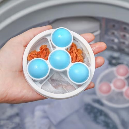 1pcs Premium Floating Lint Mesh Bag - Reusable Pet Hair Remover, Lint Catcher, and Washer Lint Trap Net for Laundry - Easy Cleaning Supplies for Apparel and Household Gadgets (Blue)