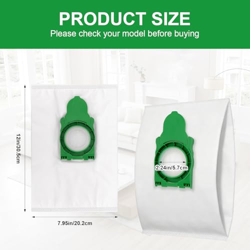 8300AM / 8300ER Vacuum Bags Compatible with SEBO Airbelt E Series (E1 / E2 / E3) Canister Vacuum - Large Capacity Dust Bag Replacement Parts Accessories Kit (8 Pack) - color: 8 Pack