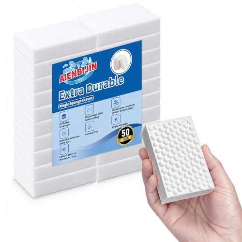 Waffle-Textured Magic Eraser Sponges, High-Density Melamine, 30 Pack