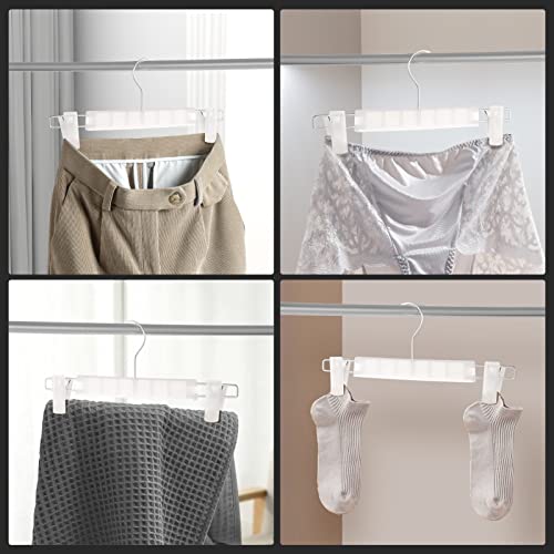 10 Pack Pants Hangers with Adjustable Non-Slip Clips Anti-Rust Hanging Hook for Trouser,Skirts,Jeans,Clothes Hangers Transparent - color: Transparent, size: 10 Pack