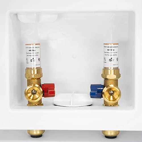 1 Piece EFIELD Washing Machine Box(Center Drain/Copper Arrestor),1/2"Push - style: With Water Hammer Arrestor