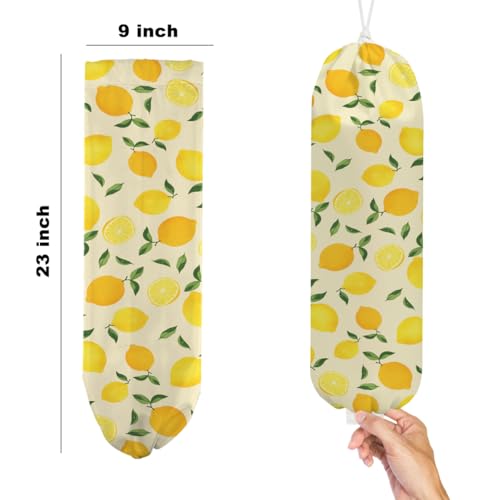 2Pcs Lemon Plastic Bag Holder, Wall Mount Grocery Bag Holder - color: multicolour 1333