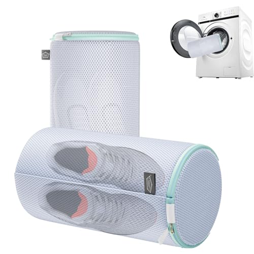 Shoe Washing Machine Bag, Large Mesh Laundry Bag for Sneakers, 8x15", 2Pcs - color: White, size: 2XL(8x8x15")