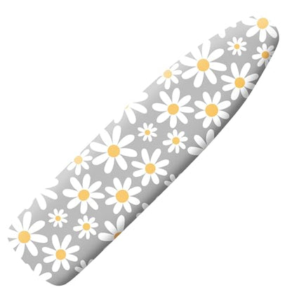 Extra Thick Ironing Board Cover and Pad, 15x54 Ironing Board Cover, Resist Scorching and Staining,Elastic Edges,Grey White Daisy Spring Summmer Flowers - color: Daisy Grey