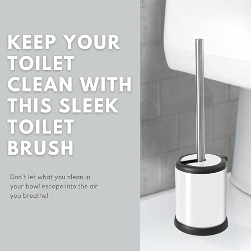 ToiletTree Products Toilet Brush with Lid (White 2 Pack) - style: White 2 Pack