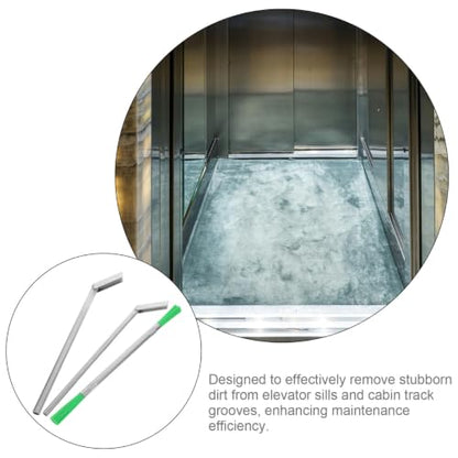 Kichvoe Elevator Groove Scraper, Cleaner Crevice Cleaning Brush and Dust Remover Tool for Sills Tracks and Gap Maintenance Multipurpose Brush with Shovel for Elevator Cleanup