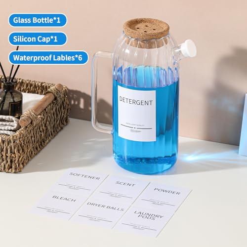 60oz Fabric Softener Dispenser,Liquid Laundry Detergent Dispenser with Lables,Laundry Detergent Container - size: 60oz (Stripe)
