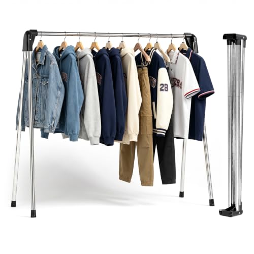 TOOLF 55 Inch Stainless Steel Collapsible Clothes Drying Rack - size: 55 inch new