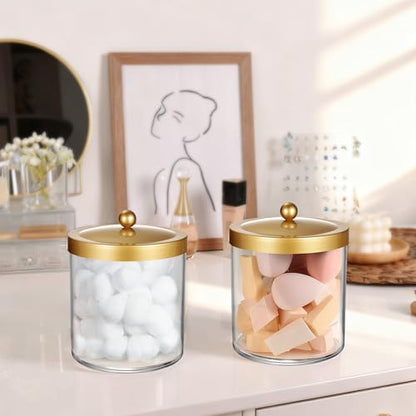 50 Oz Laundry Pods Container Clear with Stainless Steel Lid(Gold) - color: Gold, size: 50 Ounces
