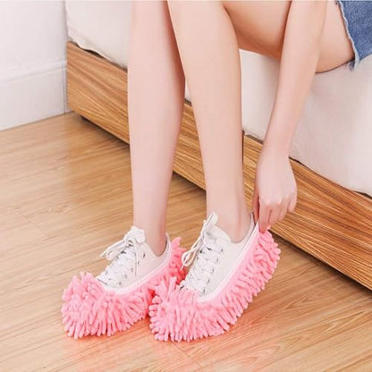 1 Pair Mop Slipper Shoes Cover,Soft Washable Shoes Cover,Reusable Foot Socks for Floor Cleaning,Sweeping Mop Tool for House Kitchen Office-Blue - color: Blue