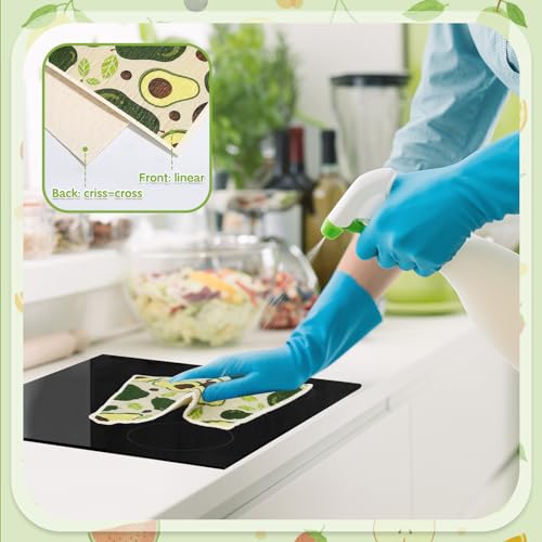 10 Pack Swedish Dishcloths for Kitchen- Reusable Paper Towels Washable Swedish Cloths Fruit Prints Dish Wipes with Adhesive Clips- Super Absorbent Fast Drying Kitchen Sponge for Cleaning Dishes - color: 10 Pack-fruits Prints+ Clips