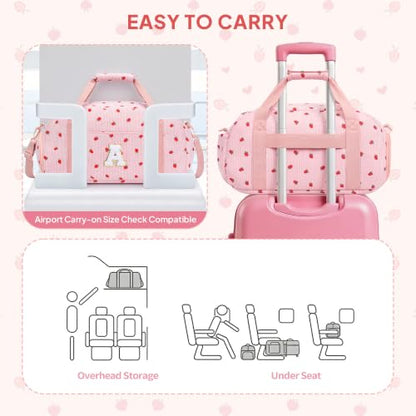 YOOLIFE Travel Duffle Bag for Girls Birthday Gifts, Kids Dance Bag, Pink N - color: Pink, style: N