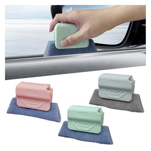 3PCS Magic Window Track Cleaner (Green&Gray&Pink) - color: PK&GN&GY