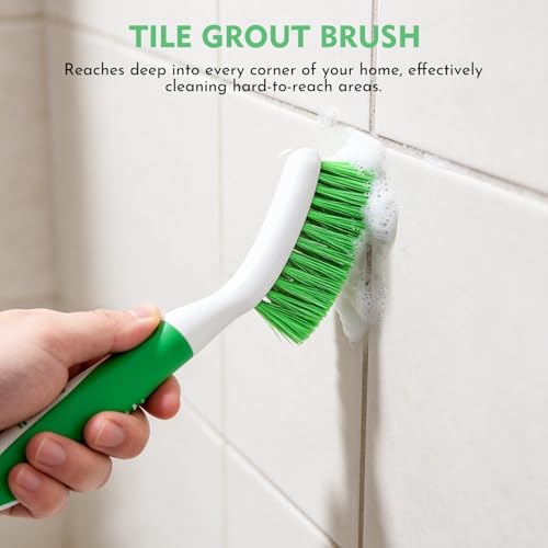 SetSail Scrub Brush, Stiff Bristle Cleaning Scrubber, 4 Pack(Green) - color: Green, size: 4-pack
