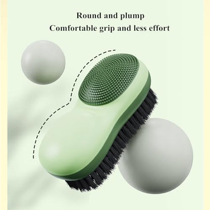 Two-Sided Laundry Stain Remover Brush, Green - color: Green