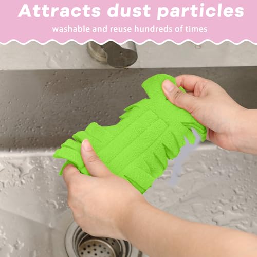 12 Pcs Reusable Duster Refills Washable Pads, Candy Color - color: Candy Color