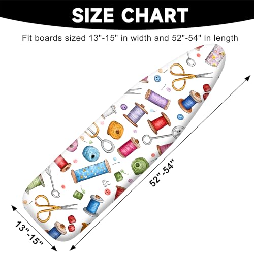 Ironing Board Cover 15"x54"，Standard Ironing Board Replacement Cover，Easy Fit - color: Colorful, size: 15"x54"