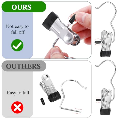 Yinder 250 Pcs Boot Hanger Clips Stainless Steel Hooks,Black - color: Black