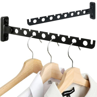 Alise Clothes Drying Racks Wall Mounted Coat Hangers,Black,2 Pcs - color: Black, size: (2 Pack)1008 8-Holes
