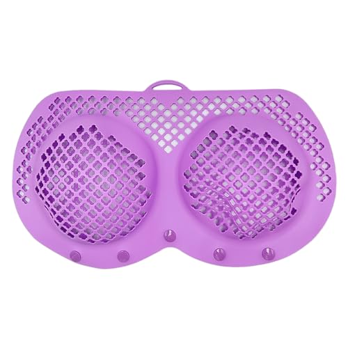 Silicone Bra Washing Bag with Snap Closure, Heat Resistant - color: Purple