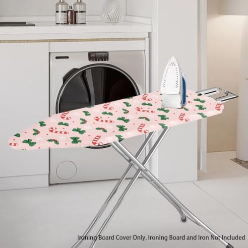 Christmas Candy Ironing Board Cover with Elastic Edge Dustptoof and Scorch Resistant Iron Boards Protector Install Easy Ironing Board Accessories - color: Christmas Candy