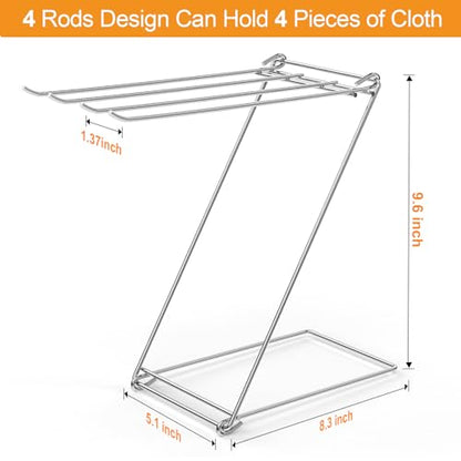 Kitchen Towel Holder Stand, 4-Arm Dish Towel Holder Countertop Towel Drying Rack for Bathroom, Free Standing Hand Towel Stand Washcloth Dish Cloth Drying Rack, Z-Shaped Folding Hanging Towel Bar Stand - size: 1 Pack