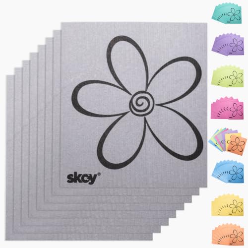 Skoy Cloth, 8-Pack Versatile Swedish Dishcloths for Kitchen and Household Use, Reusable Cleaning Cloths, Planet-Friendly, Dishwasher and Dryer-Safe, Gray - color: Gray, size: 8-Pack