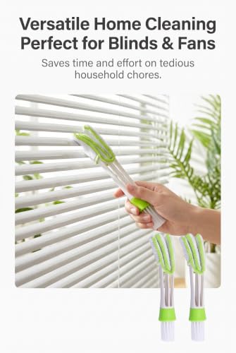 3 PCS Car Vent Cleaner, Automotive Air Conditioner Duster Brush, Multi-Purpose Crevice Cleaning Tool, Auto Interior Detailing Accessories, Window Blind Sweeper, Keyboard Dust Collector (Green)