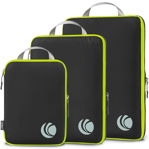 Cipway Compression Packing Cubes (3 Piece,Black) - color: Black, size: 3PCS